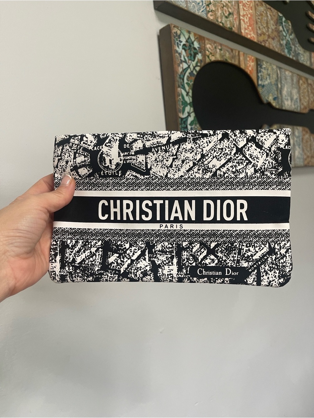 Dior Black and White Christian Dior Cosmetic Pouch